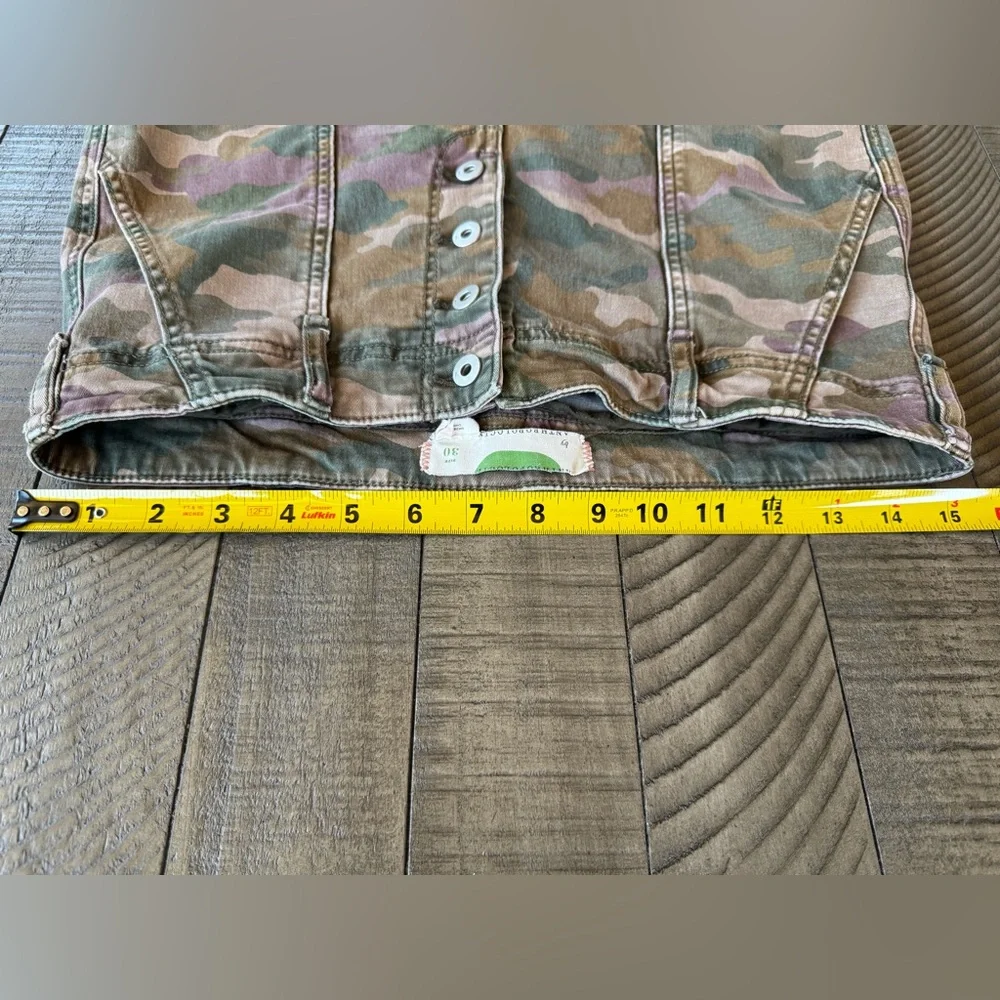 Anthropologie Jefferson Slim Fit Utility Camo Button Fly Jeans Women’s Size 30